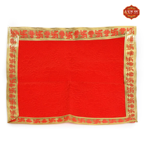 1 Meter Red Silk Satin Altar Cloth for God Pooja Table